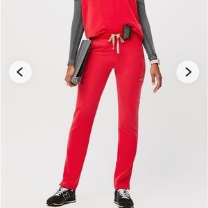 Figs brand new still in package yola tall scrubs bright red